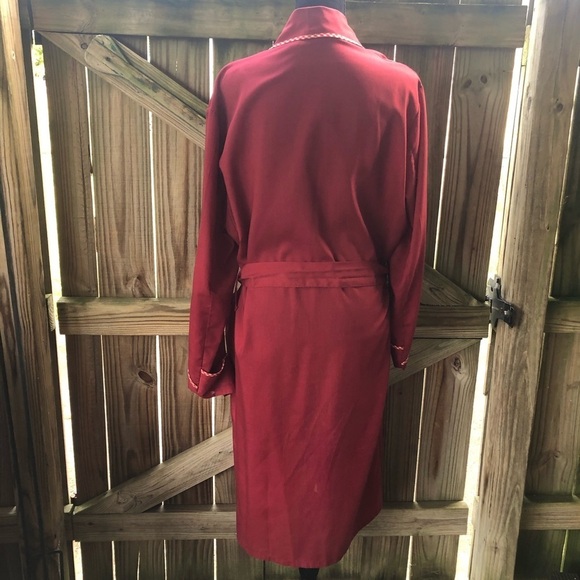 Vintage Perma Prest Red Belted Bathrobe Robe Sears The Men’s Store Medium 38/40 - Picture 3 of 5